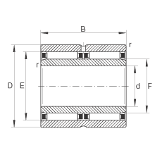 滾針軸承 NAO30X45X26-ZW-ASR1, 無擋邊，雙列