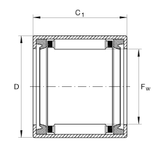 開(kāi)式?jīng)_壓外圈滾針軸承 SCE128-PP, 雙側(cè)唇密封，根據(jù) ABMA 18.2 - 1982，英制