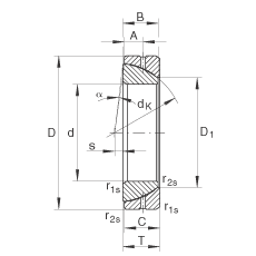 角接觸關節軸承 GE28-SX, 根據 DIN ISO 12 240-2 標準，需維護