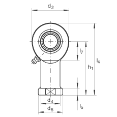 桿端軸承 GIL40-DO-2RS, 根據(jù) DIN ISO 12 240-4 標準，帶左旋內(nèi)螺紋，需維護，兩側(cè)唇密封