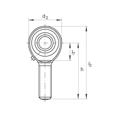 桿端軸承 GAKR14-PB, 根據(jù) DIN ISO 12 240-4 標(biāo)準(zhǔn)，帶右旋外螺紋，需維護(hù)