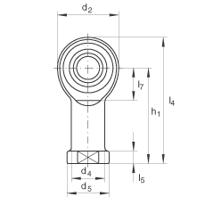 桿端軸承 GIKL16-PW, 根據(jù) DIN ISO 12 240-4 標(biāo)準(zhǔn)，帶左旋內(nèi)螺紋，需維護(hù)