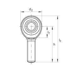 桿端軸承 GAKL5-PW, 根據 DIN ISO 12 240-4 標準，帶左旋外螺紋，需維護