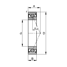 主軸軸承 HCS7015-E-T-P4S, 調節，成對或單元安裝，接觸角 α = 25°，兩側唇密封，非接觸，限制公差