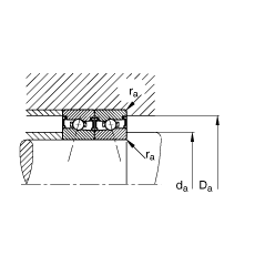 主軸軸承 HSS71928-E-T-P4S, 調節，成對安裝，接觸角 α = 25°，兩側唇密封，非接觸，限制公差