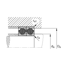 主軸軸承 HCB7040-E-T-P4S, 調節(jié)，成對或單元安裝，接觸角 α = 25°，陶瓷球，限制公差