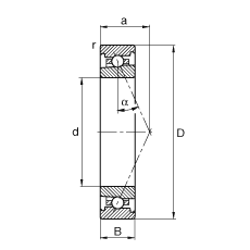 主軸軸承 HS71911-E-T-P4S, 調(diào)節(jié)，成對或單元安裝，接觸角 α = 25°，限制公差