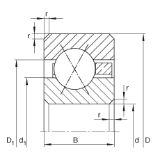 薄截面軸承 CSXB040, 四點接觸球軸承，類型X，運行溫度 -54°C 到 +120°C